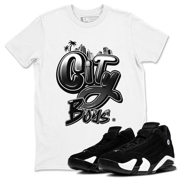 14s Panda shirt to match jordans City Boys sneaker tees Air Jordan 14 Panda SNRT Sneaker Release Tees unisex cotton White 1 crew neck shirt