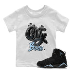 Air Jordan 7 Chambray Sneaker Match Tees City Boys Sneaker Tees AJ7 Chambray SNRT Sneaker Release Tees Kids Shirts White 1