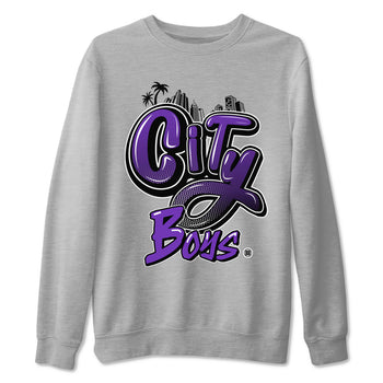 City Boys sneaker match tees to Court Purple Dunks street fashion brand for shirts to match Jordans SNRT Sneaker Tees Dunk Low Court Purple unisex t-shirt Heather Grey 2 unisex shirt