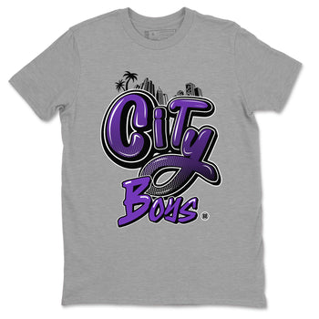 City Boys sneaker match tees to Court Purple Dunks street fashion brand for shirts to match Jordans SNRT Sneaker Tees Dunk Low Court Purple unisex t-shirt Heather Grey 2 unisex shirt