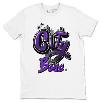 City Boys sneaker match tees to Court Purple Dunks street fashion brand for shirts to match Jordans SNRT Sneaker Tees Dunk Low Court Purple unisex t-shirt White 2 unisex shirt