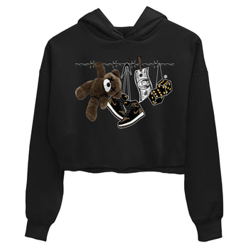 Air Jordan 1 Palomino shirt to match jordans Clothesline sneaker tees Air Jordan 1 Retro High OG Palomino SNRT Sneaker Release Tees Black 2 Crop T-Shirt
