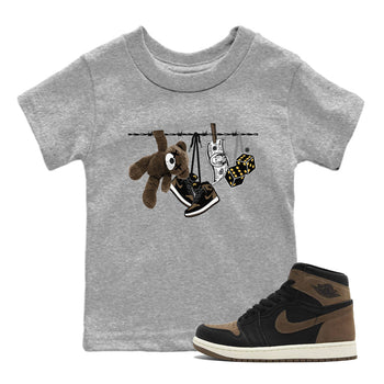 Air Jordan 1 Palomino shirt to match jordans Clothesline sneaker tees Air Jordan 1 Retro High OG Palomino SNRT Sneaker Release Tees Baby Toddler Kids Heather Grey 1 T-Shirt