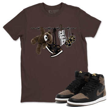 Air Jordan 1 Palomino shirt to match jordans Clothesline sneaker tees Air Jordan 1 Retro High OG Palomino SNRT Sneaker Release Tees Casual Unisex shirts Dark Chocolate 1 T-Shirt
