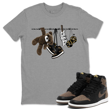 Air Jordan 1 Palomino shirt to match jordans Clothesline sneaker tees Air Jordan 1 Retro High OG Palomino SNRT Sneaker Release Tees Casual Unisex shirts Heather Grey 1 T-Shirt