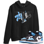 Air Jordan 1 Retro High OG UNC Toe Shirt to match Jordans Clothesline Sneaker Tees UNC Toe 1s Tees Crew Neck T-Shirts Black 1