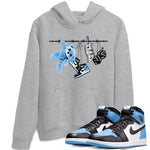 Air Jordan 1 Retro High OG UNC Toe Shirt to match Jordans Clothesline Sneaker Tees UNC Toe 1s Tees Crew Neck T-Shirts Heather Grey 1