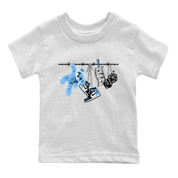 Air Jordan 1 Retro High OG UNC Toe Shirt to match Jordans Clothesline Sneaker Tees UNC Toe 1s Tees Kids and Baby Tees White 2