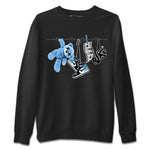 Air Jordan 1 Retro High OG UNC Toe Shirt to match Jordans Clothesline Sneaker Tees UNC Toe 1s Tees Crew Neck T-Shirts Black 2