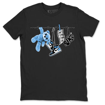 Air Jordan 1 Retro High OG UNC Toe Shirt to match Jordans Clothesline Sneaker Tees UNC Toe 1s Tees Crew Neck T-Shirts Black 2