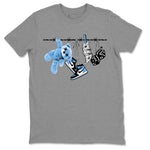 Air Jordan 1 Retro High OG UNC Toe Shirt to match Jordans Clothesline Sneaker Tees UNC Toe 1s Tees Crew Neck T-Shirts Heather Grey 2