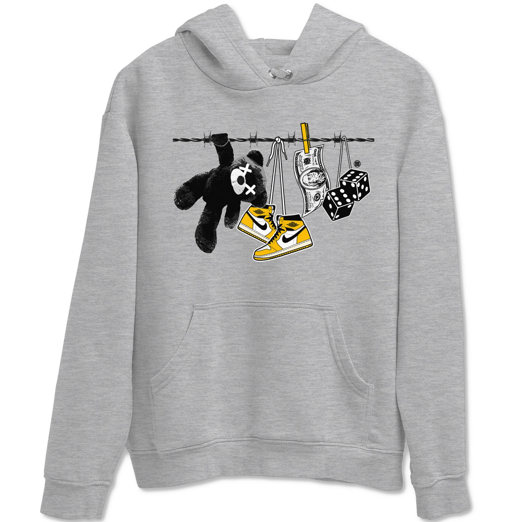 AJ1 Yellow Ochre shirt to match jordans Clothesline sneaker tees Air Jordan 1 Yellow Ochre SNRT Sneaker Release Tees unisex cotton Heather Grey 2 crew neck shirt