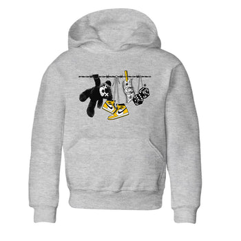 AJ1 Yellow Ochre shirt to match jordans Clothesline sneaker tees Air Jordan 1 Yellow Ochre SNRT sneaker release tees baby toddler Heather Grey 2 cotton Shirt