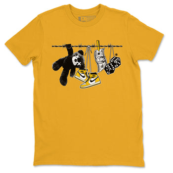 AJ1 Yellow Ochre shirt to match jordans Clothesline sneaker tees Air Jordan 1 Yellow Ochre SNRT Sneaker Release Tees unisex cotton Gold 2 crew neck shirt