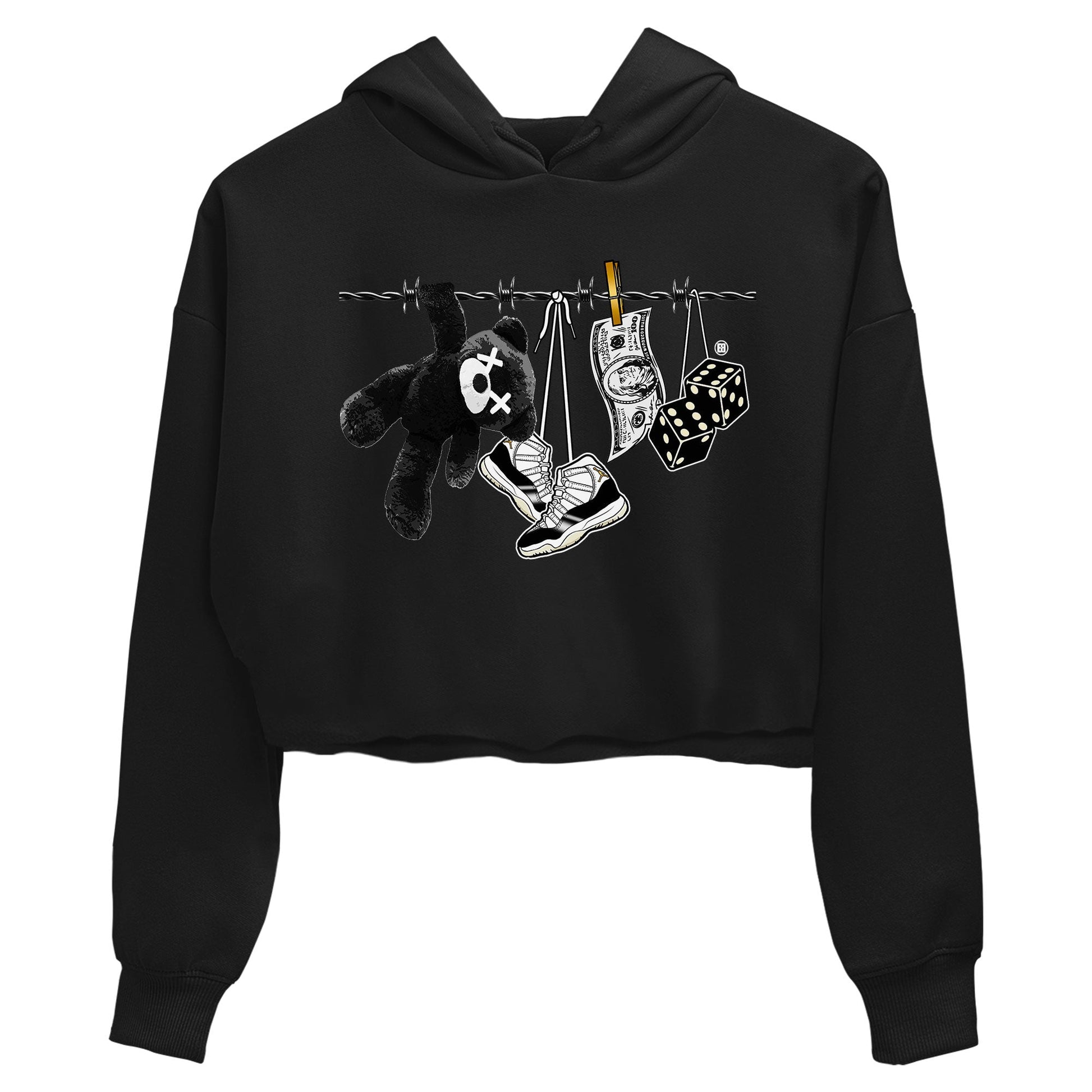 Air Jordan 11 Gratitude shirt to match jordans Clothesline sneaker tees Jordan 11 Retro Gratitude SNRT Sneaker Tees Sneaker Matching Cotton Shirt Black 2 crop length shirt