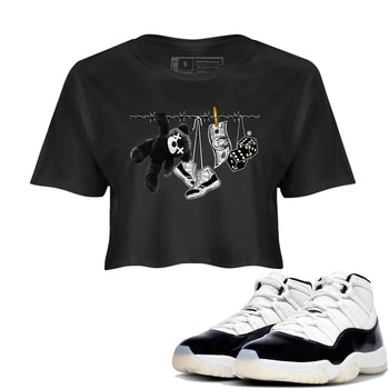 Air Jordan 11 Gratitude shirt to match jordans Clothesline sneaker tees Jordan 11 Retro Gratitude SNRT Sneaker Tees Sneaker Matching Cotton Shirt Black 1 crop length shirt