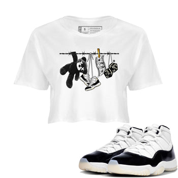 Air Jordan 11 Gratitude shirt to match jordans Clothesline sneaker tees Jordan 11 Retro Gratitude SNRT Sneaker Tees Sneaker Matching Cotton Shirt White 1 crop length shirt
