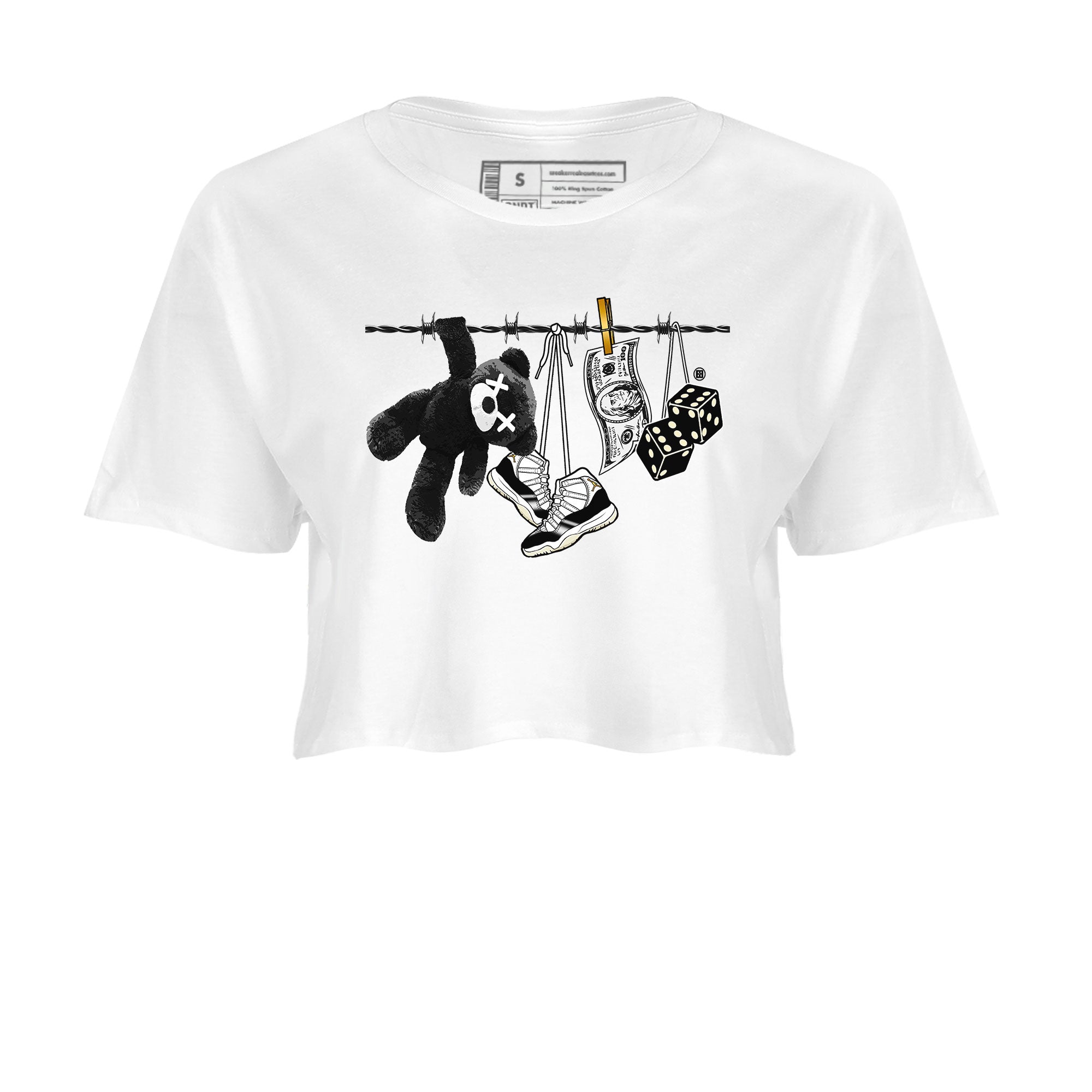 Air Jordan 11 Gratitude shirt to match jordans Clothesline sneaker tees Jordan 11 Retro Gratitude SNRT Sneaker Tees Sneaker Matching Cotton Shirt White 2 crop length shirt