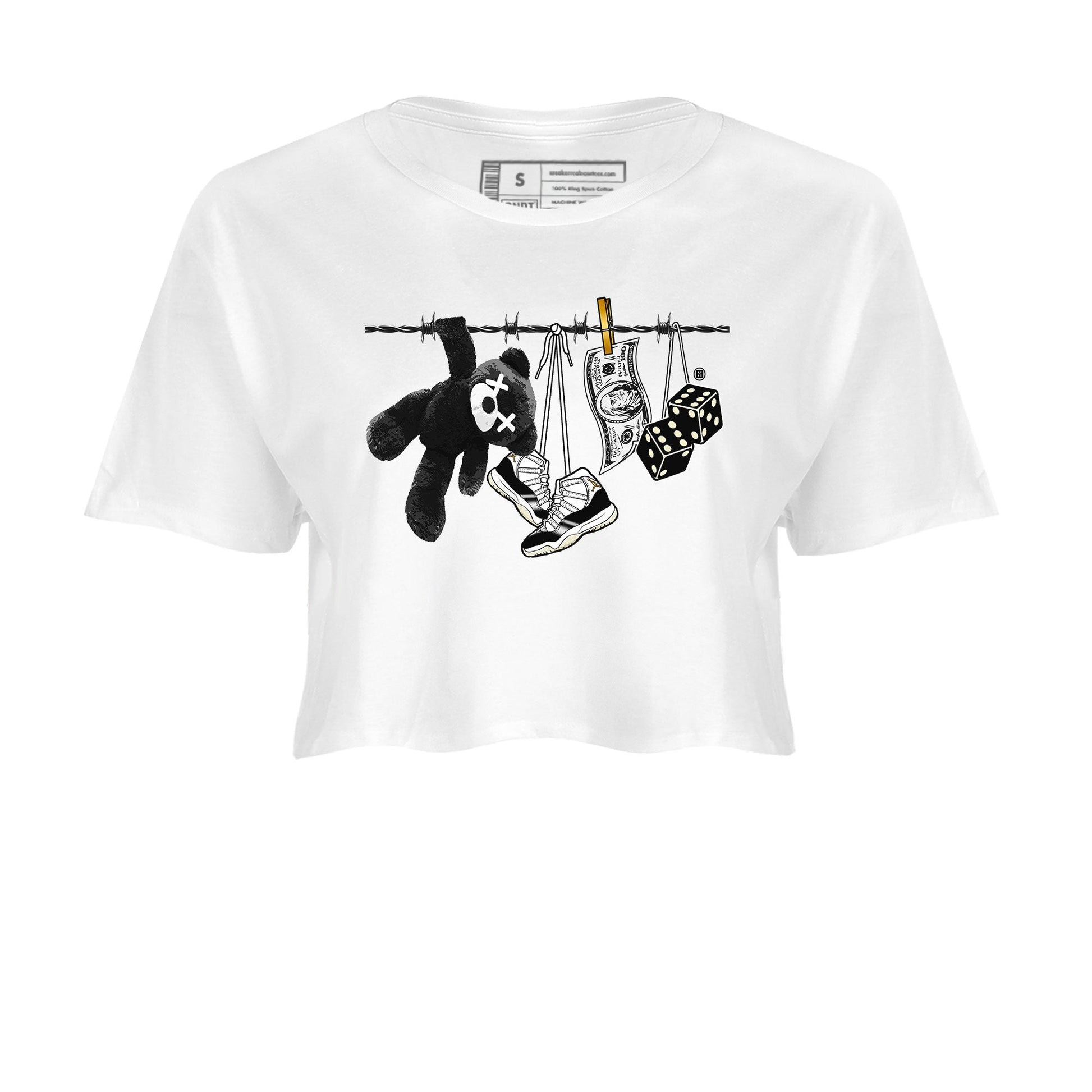 Air Jordan 11 Gratitude shirt to match jordans Clothesline sneaker tees Jordan 11 Retro Gratitude SNRT Sneaker Tees Sneaker Matching Cotton Shirt White 2 crop length shirt