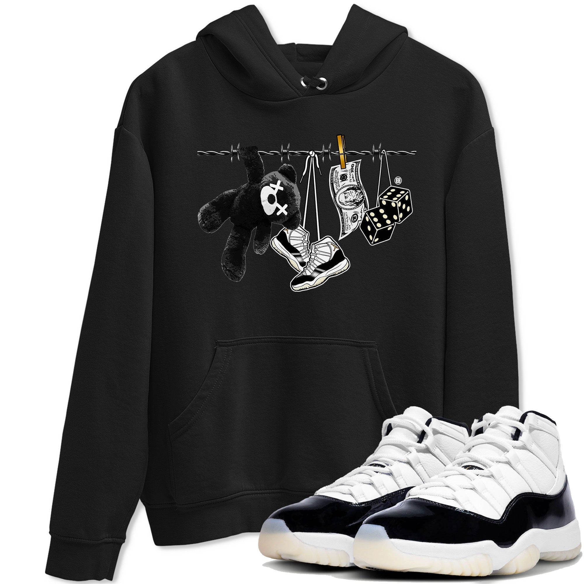 Air Jordan 11 Gratitude shirt to match jordans Clothesline sneaker tees Jordan 11 Retro Gratitude SNRT Sneaker Tees Sneaker Matching Cotton Shirt unisex cotton Black 1 crew neck shirt