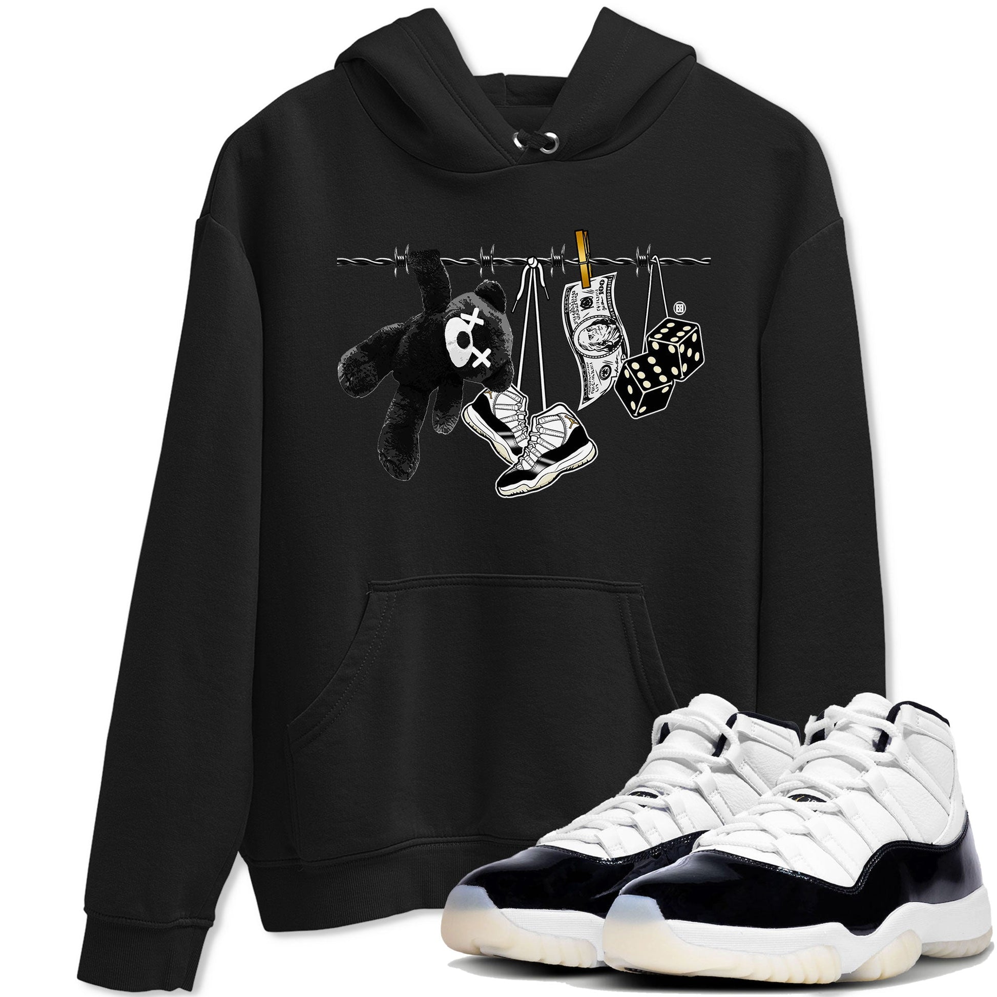 Air Jordan 11 Gratitude shirt to match jordans Clothesline sneaker tees Jordan 11 Retro Gratitude SNRT Sneaker Tees Sneaker Matching Cotton Shirt unisex cotton Black 1 crew neck shirt