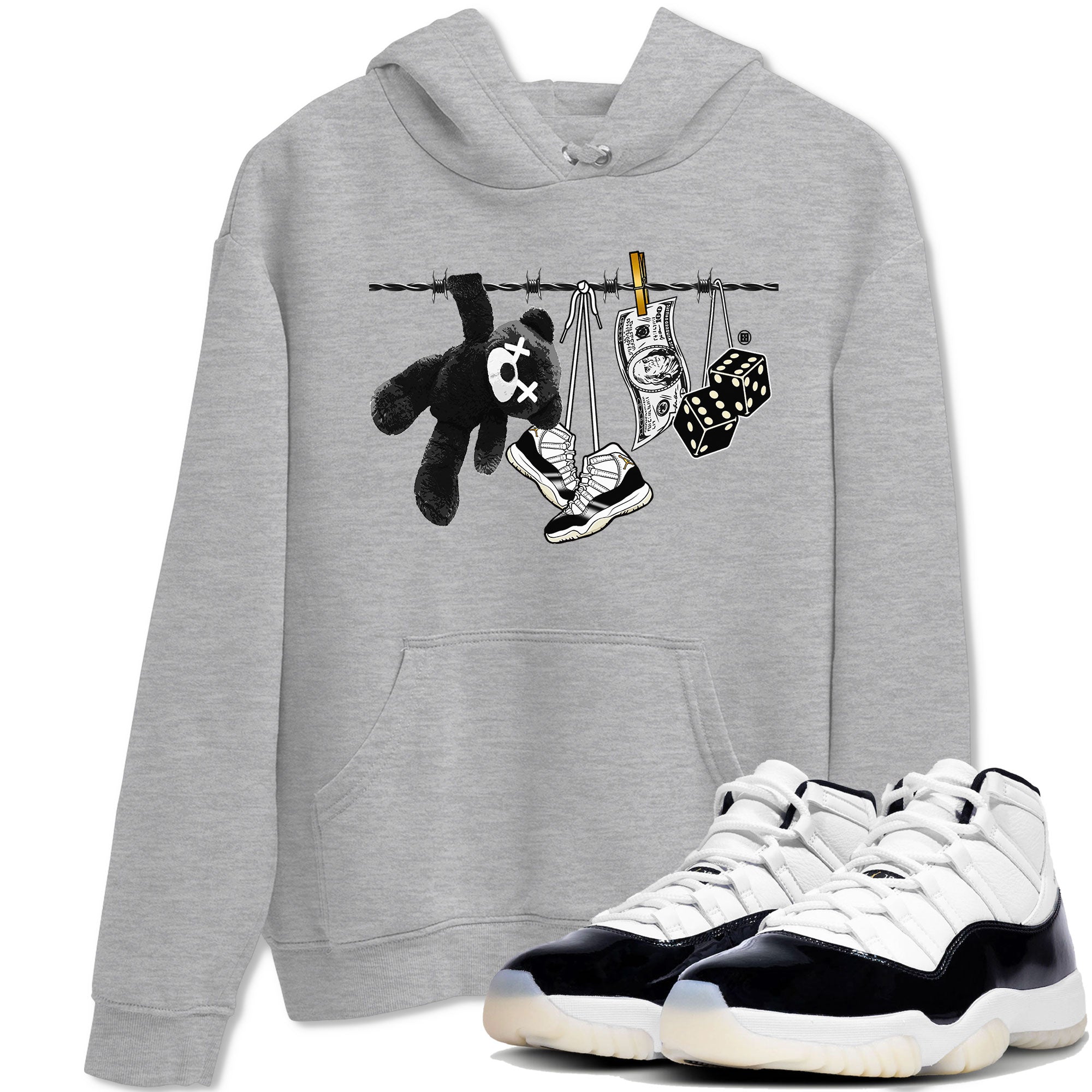 Air Jordan 11 Gratitude shirt to match jordans Clothesline sneaker tees Jordan 11 Retro Gratitude SNRT Sneaker Tees Sneaker Matching Cotton Shirt unisex cotton Heather Grey 1 crew neck shirt