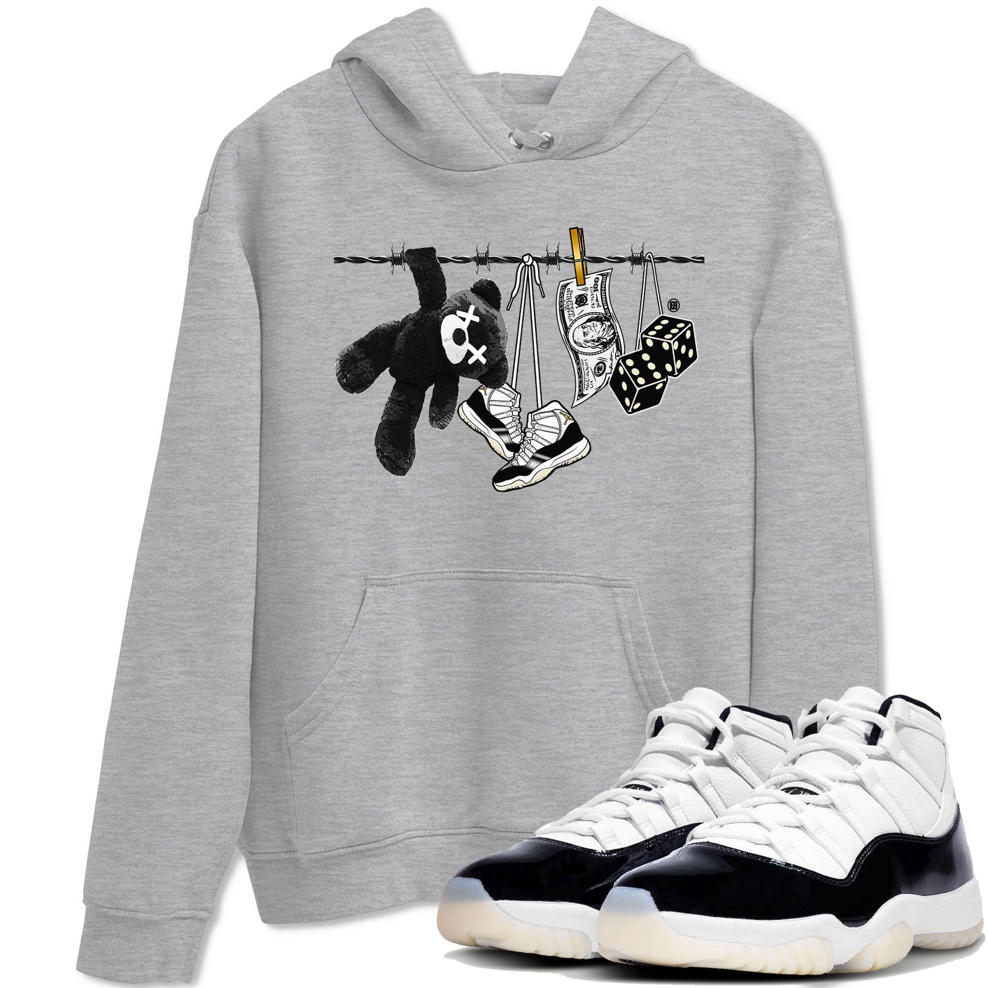 Air Jordan 11 Gratitude shirt to match jordans Clothesline sneaker tees Jordan 11 Retro Gratitude SNRT Sneaker Tees Sneaker Matching Cotton Shirt unisex cotton Heather Grey 1 crew neck shirt
