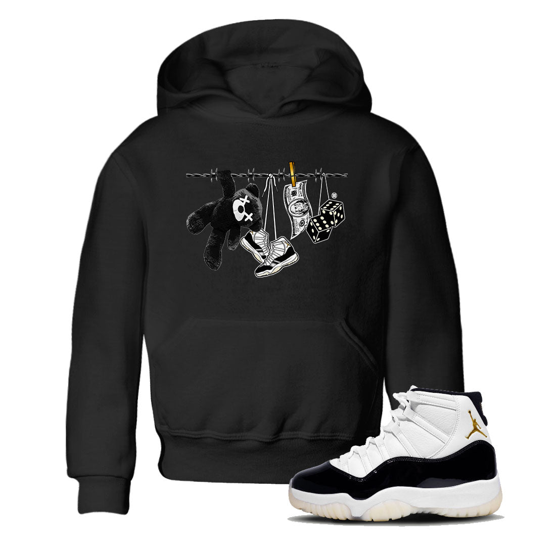 Air Jordan 11 Gratitude shirt to match jordans Clothesline sneaker tees Jordan 11 Retro Gratitude SNRT Sneaker Tees Sneaker Matching Cotton Shirt baby toddler Black 1 cotton Shirt