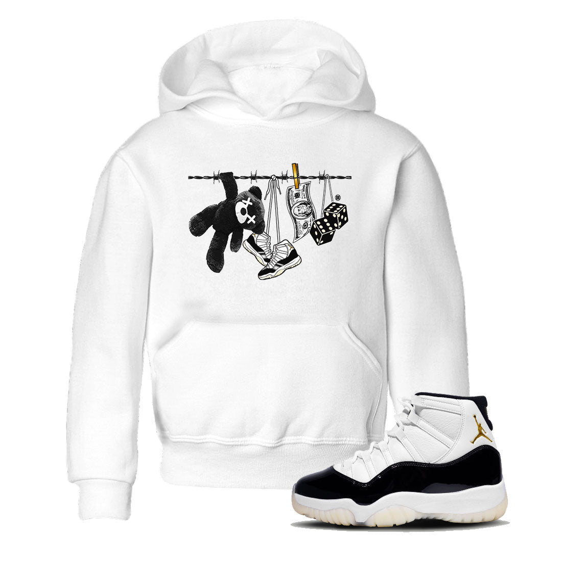 Air Jordan 11 Gratitude shirt to match jordans Clothesline sneaker tees Jordan 11 Retro Gratitude SNRT Sneaker Tees Sneaker Matching Cotton Shirt baby toddler White 1 cotton Shirt