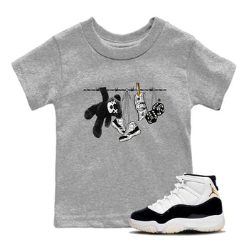 Air Jordan 11 Gratitude shirt to match jordans Clothesline sneaker tees Jordan 11 Retro Gratitude SNRT Sneaker Tees Sneaker Matching Cotton Shirt baby toddler Heather Grey 1 cotton Shirt