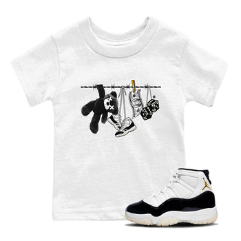 Air Jordan 11 Gratitude shirt to match jordans Clothesline sneaker tees Jordan 11 Retro Gratitude SNRT Sneaker Tees Sneaker Matching Cotton Shirt baby toddler White 1 cotton Shirt