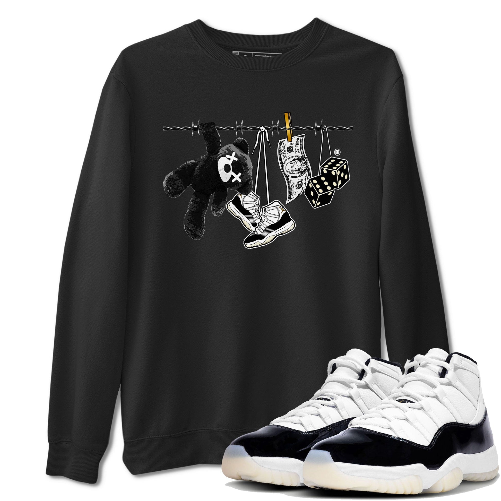 Air Jordan 11 Gratitude shirt to match jordans Clothesline sneaker tees Jordan 11 Retro Gratitude SNRT Sneaker Tees Sneaker Matching Cotton Shirt unisex cotton Black 1 crew neck shirt