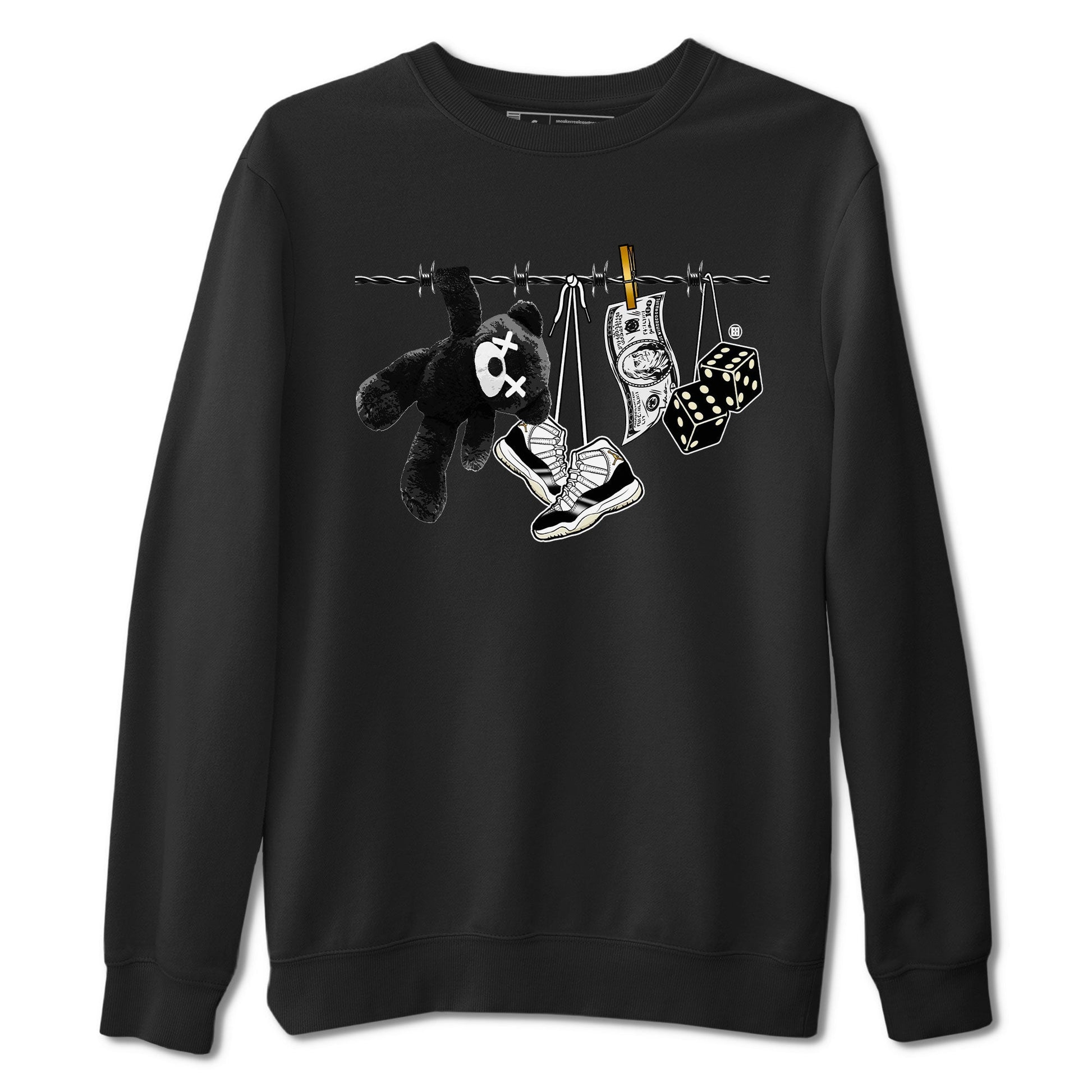 Air Jordan 11 Gratitude shirt to match jordans Clothesline sneaker tees Jordan 11 Retro Gratitude SNRT Sneaker Tees Sneaker Matching Cotton Shirt unisex cotton Black 2 crew neck shirt