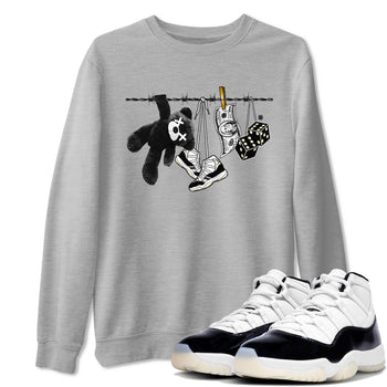 Air Jordan 11 Gratitude shirt to match jordans Clothesline sneaker tees Jordan 11 Retro Gratitude SNRT Sneaker Tees Sneaker Matching Cotton Shirt unisex cotton Heather Grey 1 crew neck shirt