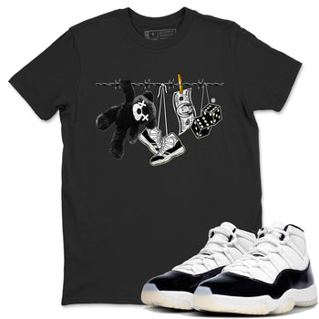 Air Jordan 11 Gratitude shirt to match jordans Clothesline sneaker tees Jordan 11 Retro Gratitude SNRT Sneaker Tees Sneaker Matching Cotton Shirt unisex cotton Black 1 crew neck shirt