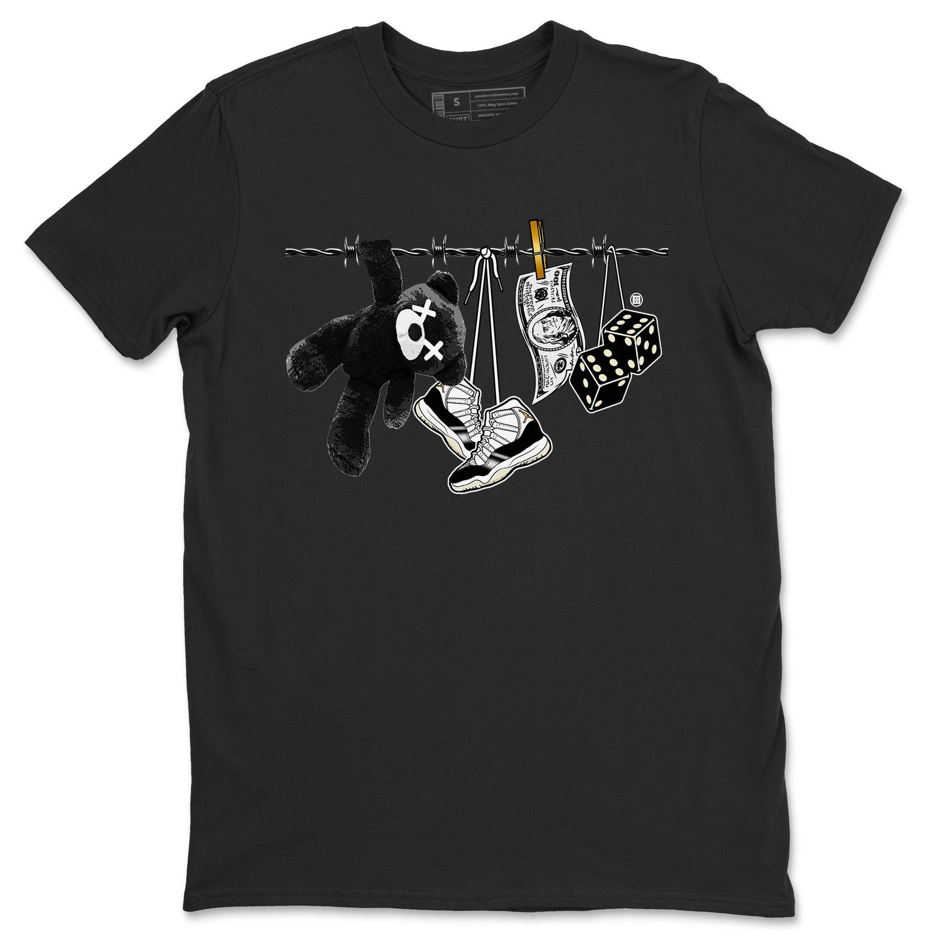 Air Jordan 11 Gratitude shirt to match jordans Clothesline sneaker tees Jordan 11 Retro Gratitude SNRT Sneaker Tees Sneaker Matching Cotton Shirt unisex cotton Black 2 crew neck shirt