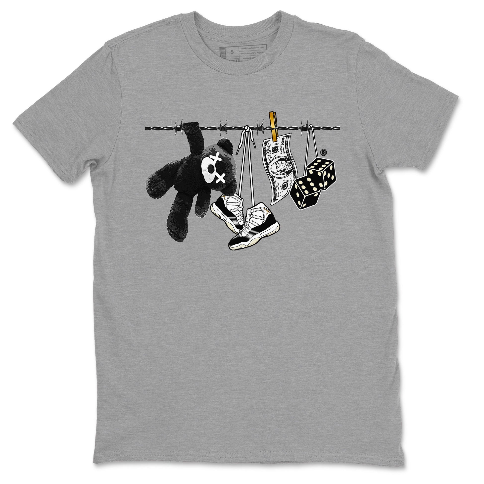 Air Jordan 11 Gratitude shirt to match jordans Clothesline sneaker tees Jordan 11 Retro Gratitude SNRT Sneaker Tees Sneaker Matching Cotton Shirt unisex cotton Heather Grey 2 crew neck shirt