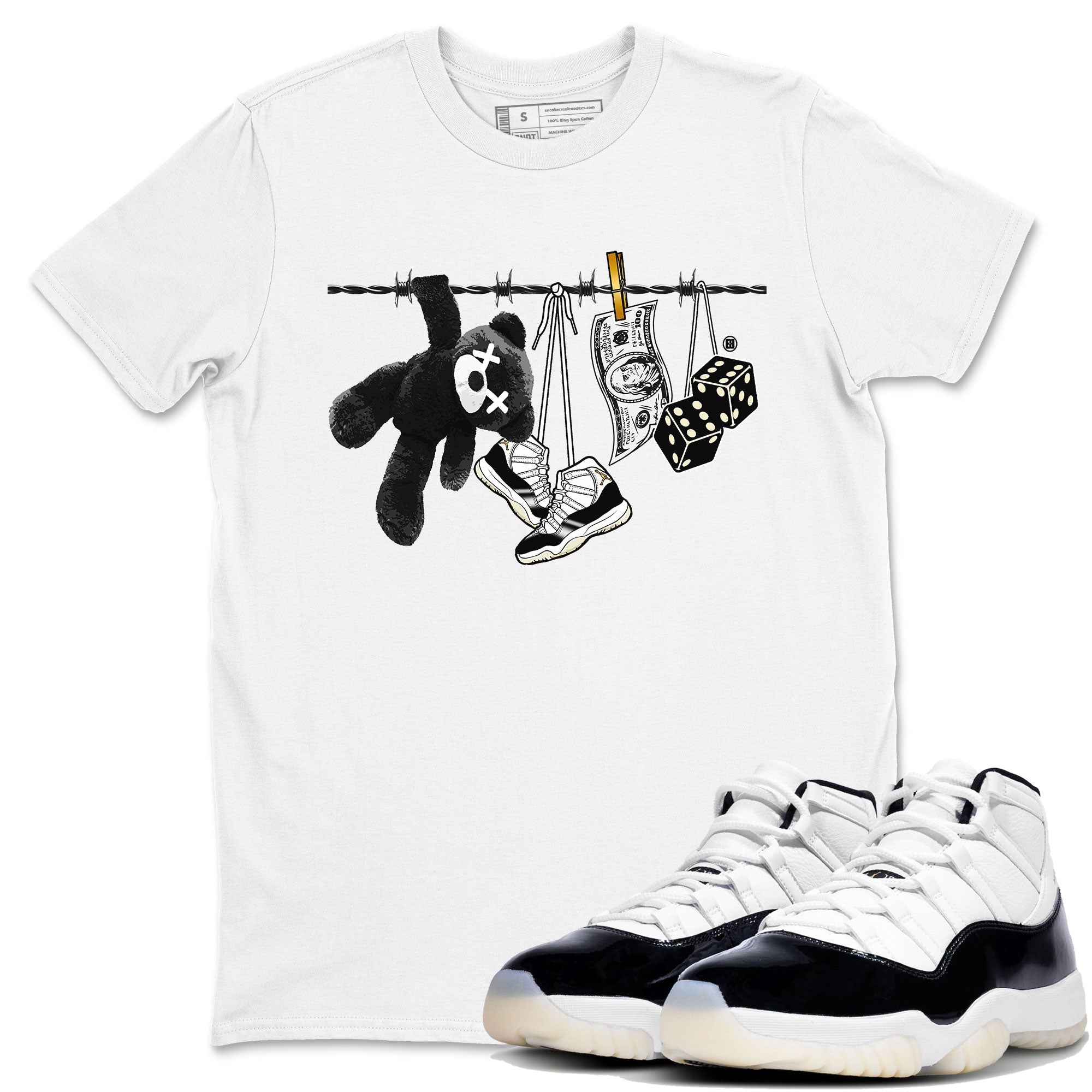 Air Jordan 11 Gratitude shirt to match jordans Clothesline sneaker tees Jordan 11 Retro Gratitude SNRT Sneaker Tees Sneaker Matching Cotton Shirt unisex cotton White 1 crew neck shirt
