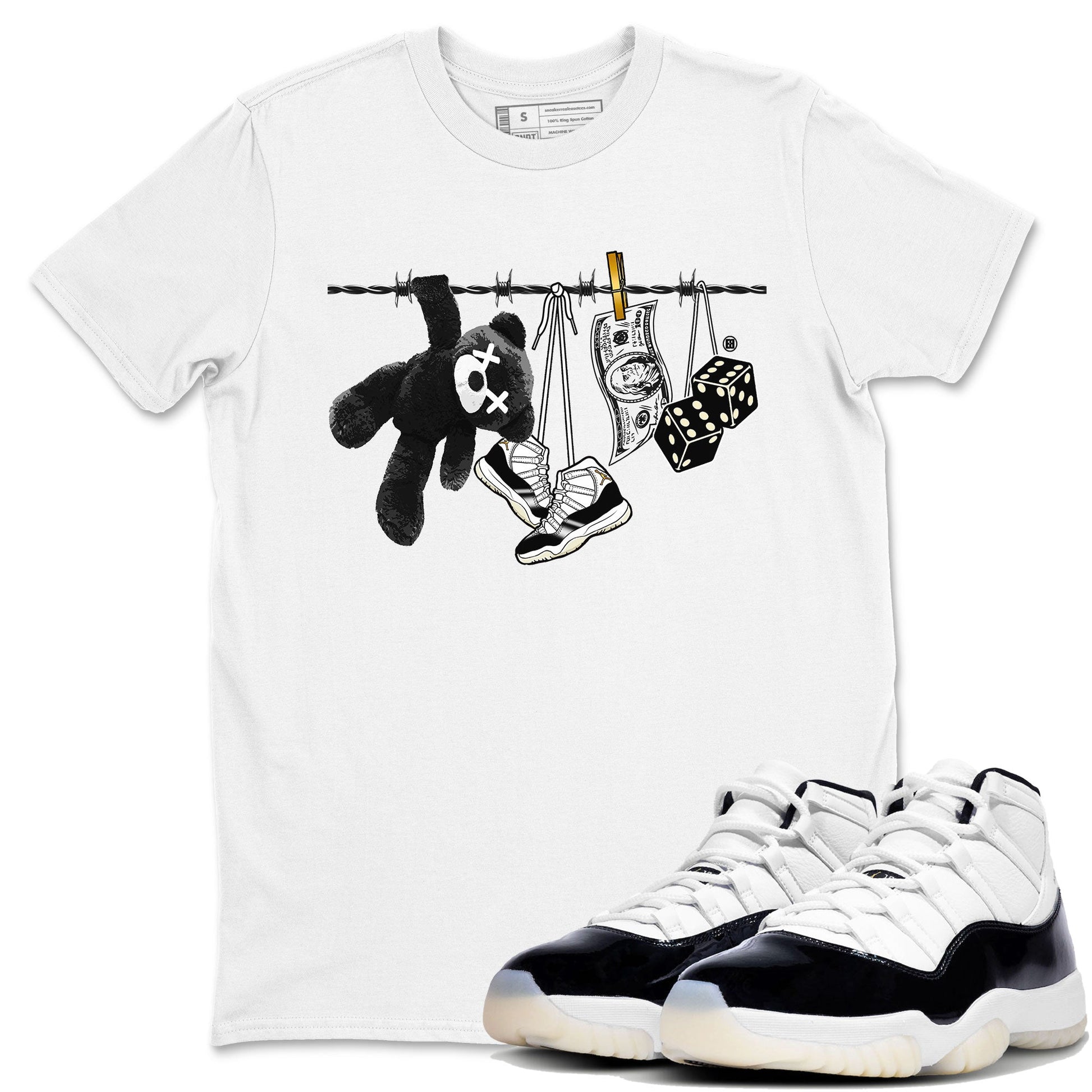 Air Jordan 11 Gratitude shirt to match jordans Clothesline sneaker tees Jordan 11 Retro Gratitude SNRT Sneaker Tees Sneaker Matching Cotton Shirt unisex cotton White 1 crew neck shirt