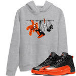 Air Jordan 12 Brilliant Orange Sneaker Match Tees Clothesline Sneaker Tees 12s Brilliant Orange Tee Unisex Shirts Heather Grey 1