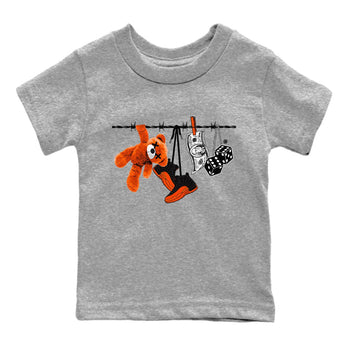 Air Jordan 12 Brilliant Orange Sneaker Match Tees Clothesline Sneaker Tees 12s Brilliant Orange Tee Kids Shirts Heather Grey 2