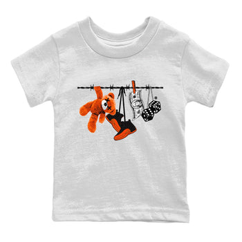 Air Jordan 12 Brilliant Orange Sneaker Match Tees Clothesline Sneaker Tees 12s Brilliant Orange Tee Kids Shirts White 2