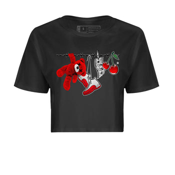 12s Cherry Sneaker Match Tees Clothesline Sneaker Tees Air Jordan 12 Cherry Sneaker Release Tees Women's Shirts Black 2