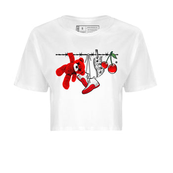 12s Cherry Sneaker Match Tees Clothesline Sneaker Tees Air Jordan 12 Cherry Sneaker Release Tees Women's Shirts White 2