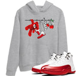 12s Cherry Sneaker Match Tees Clothesline Sneaker Tees Air Jordan 12 Cherry Sneaker Release Tees Unisex Shirts Heather Grey 1