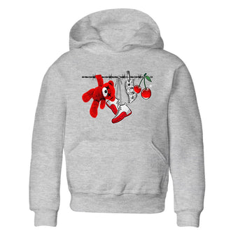12s Cherry Sneaker Match Tees Clothesline Sneaker Tees Air Jordan 12 Cherry Sneaker Release Tees Kids Shirts Heather Grey 2