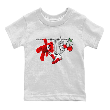 12s Cherry Sneaker Match Tees Clothesline Sneaker Tees Air Jordan 12 Cherry Sneaker Release Tees Kids Shirts White 2