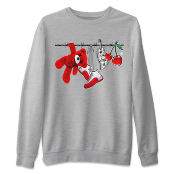 12s Cherry Sneaker Match Tees Clothesline Sneaker Tees Air Jordan 12 Cherry Sneaker Release Tees Unisex Shirts Heather Grey 2