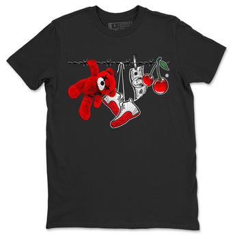 12s Cherry Sneaker Match Tees Clothesline Sneaker Tees Air Jordan 12 Cherry Sneaker Release Tees Unisex Shirts Black 2