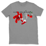 12s Cherry Sneaker Match Tees Clothesline Sneaker Tees Air Jordan 12 Cherry Sneaker Release Tees Unisex Shirts Heather Grey 2
